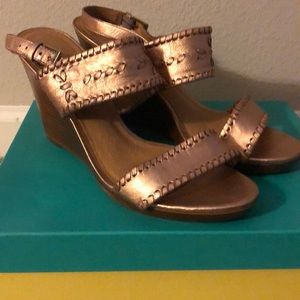 $120 Vanessa stacked Jack Rogers wedges size 10